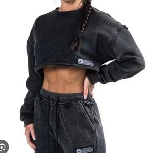 Alphalete Very Terry French Cotton Oversized Cropped Crewneck, Joggers Bundle